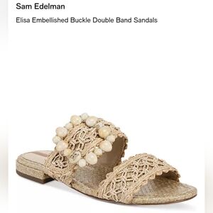 Sam Edelman Elisa Embellished Buckle Double Band Sandals Size 9.5M NIB